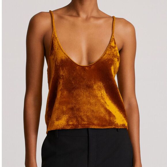 Vince Tops - Vince Velvet Tank Top Bronze Gold Large
